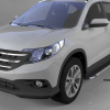 Пороги алюминиевые Brillant для Honda CR-V 4 (2012--2014 / 2015-) (черн/нерж)