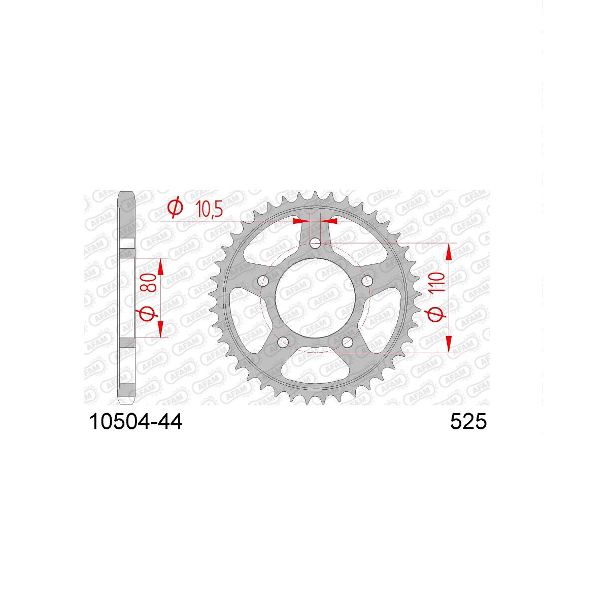 Звезда ведомая (задняя) AFAM под 525 цепь (JTR1332) Звезда ведомая (задняя) AFAM под 525 цепь (JTR1332)