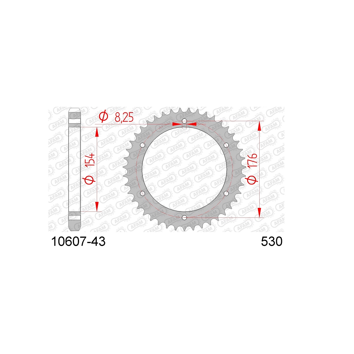 Звезда ведомая (задняя) AFAM под 530 цепь (JTR343) Звезда ведомая (задняя) AFAM под 530 цепь (JTR343)