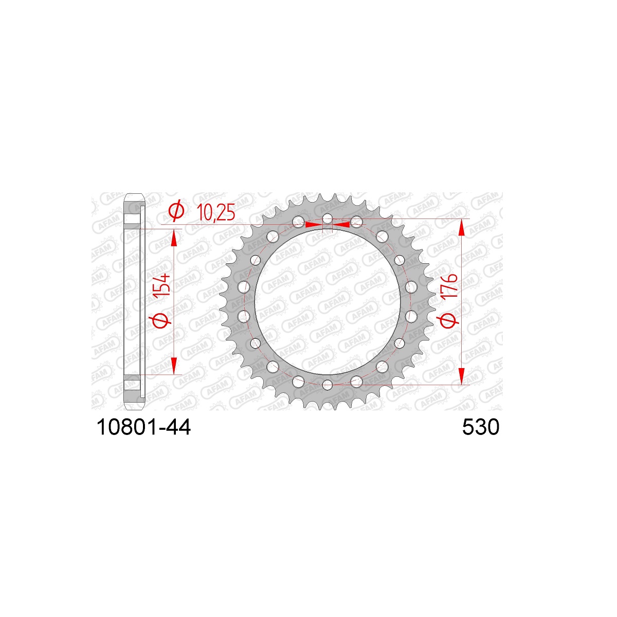 Звезда ведомая (задняя) AFAM под 530 цепь (JTR1340) Звезда ведомая (задняя) AFAM под 530 цепь (JTR1340)