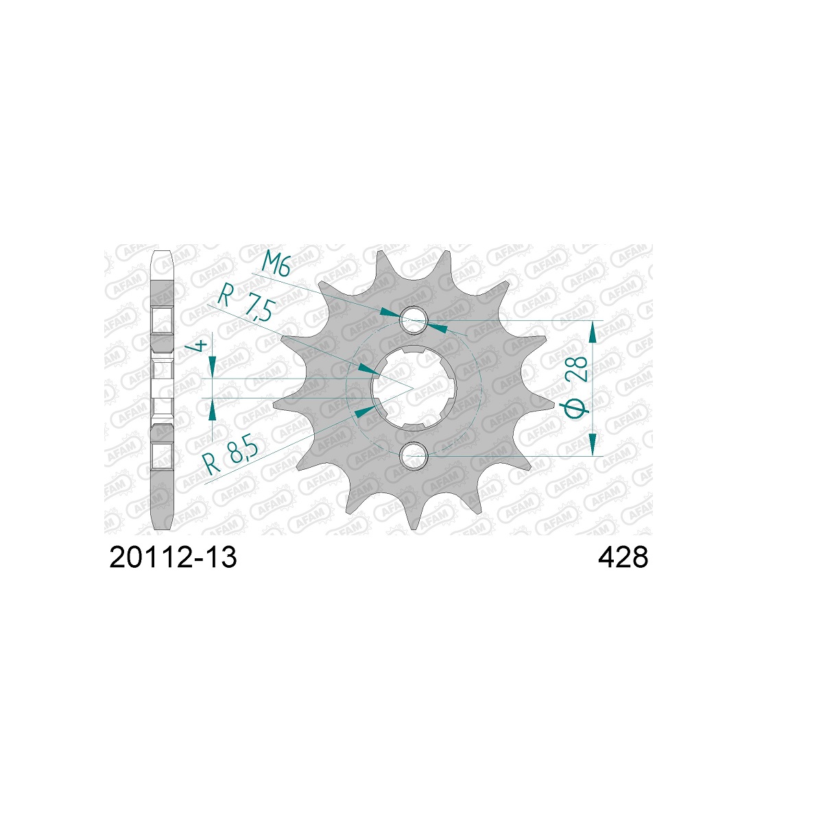 Звезда ведущая (передняя) AFAM под 428 цепь (JTF277) Звезда ведущая (передняя) AFAM под 428 цепь (JTF277)
