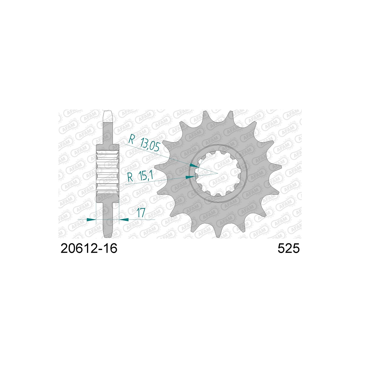 Звезда ведущая (передняя) AFAM под 525 цепь (JTF1370) Звезда ведущая (передняя) AFAM под 525 цепь (JTF1370)