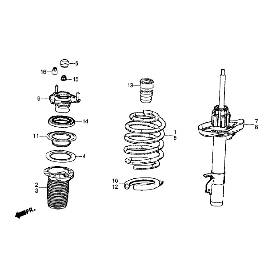 Передний амортизатор Honda Pilot 3 (3.0L) Передний амортизатор Honda Pilot 3 (3.0L)