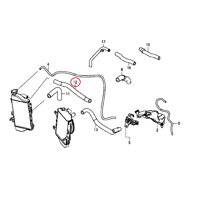 Патрубок системы охлаждения Honda Africa Twin CRF1000 2016-2017 Патрубок системы охлаждения Honda Africa Twin CRF1000 2016-2017