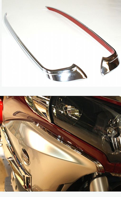 Хромированные накладки на передний обтекатель (пара) для Honda GL1800 Gold Wing  45-1298 Хромированные накладки на передний обтекатель (пара) для Honda GL1800 Gold Wing  45-1298