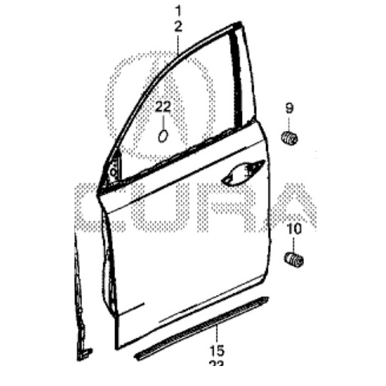 Оригинальная дверь, передняя левая Acura MDX3 2013-2019