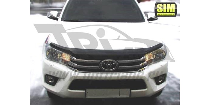 Дефлектор капота Toyota Hilux 2015- (тёмный) Дефлектор капота Toyota Hilux 2015- (тёмный)