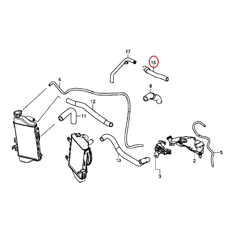Патрубок системы охлаждения Honda Africa Twin CRF1000 2016-2017 Патрубок системы охлаждения Honda Africa Twin CRF1000 2016-2017