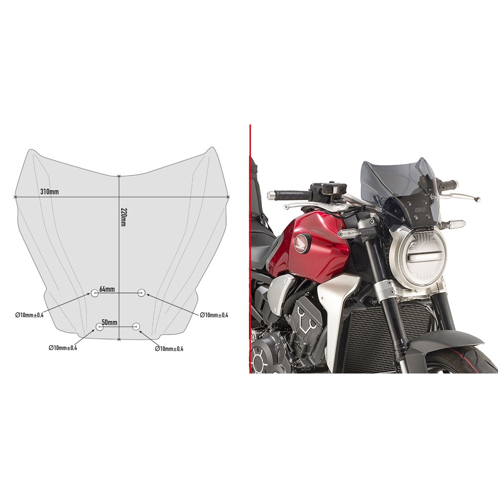 Стекло ветровое Puig Racing Screen для мотоцикла Honda CBR 250 R MC41 ...