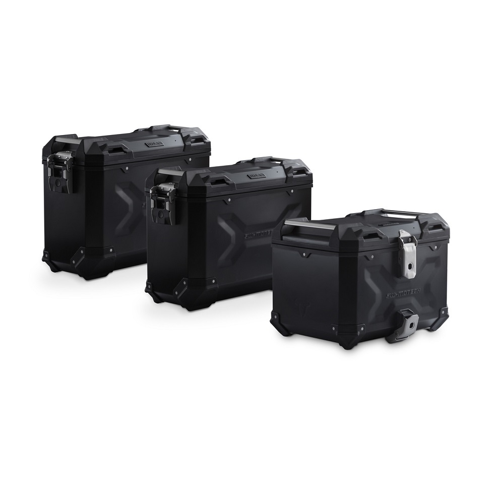 Комплект алюминиевых чёрных кофров TRAX ADV и креплений SW-MOTECH для Honda CRF1000L Afriсa twin (SD06) 2018-2019 Комплект алюминиевых чёрных кофров TRAX ADV и креплений SW-MOTECH для Honda CRF1000L Afriсa twin (SD06) 2018-2019