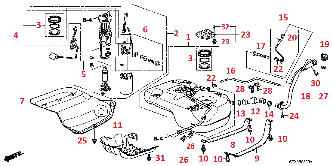 Бензобак для Acura MDX 2 Бензобак для Acura MDX 2