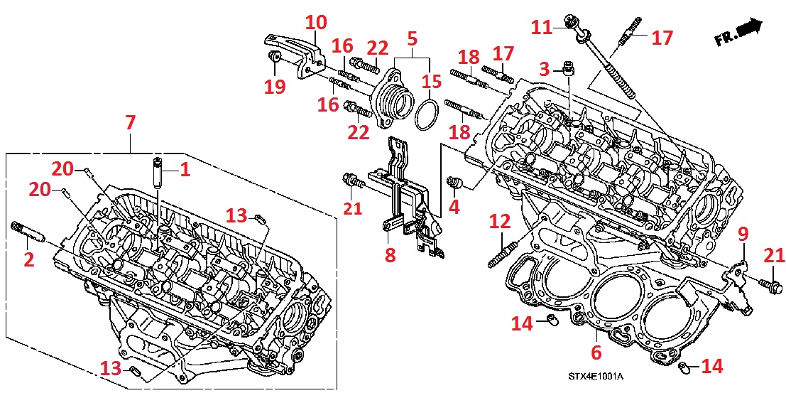 Блок цилиндров задний и комплектующие для Acura MDX 2 Блок цилиндров задний и комплектующие для Acura MDX 2
