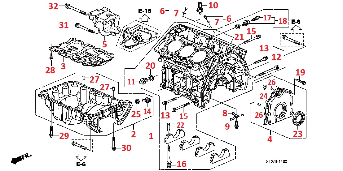 Блок цилиндров, масляный поддон и комплектующие для Acura MDX 2 Блок цилиндров, масляный поддон и комплектующие для Acura MDX 2