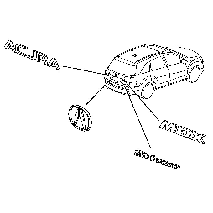 Оригинальные эмблемы Acura MDX II 2007-09  Оригинальные эмблемы Acura MDX II 2007-09