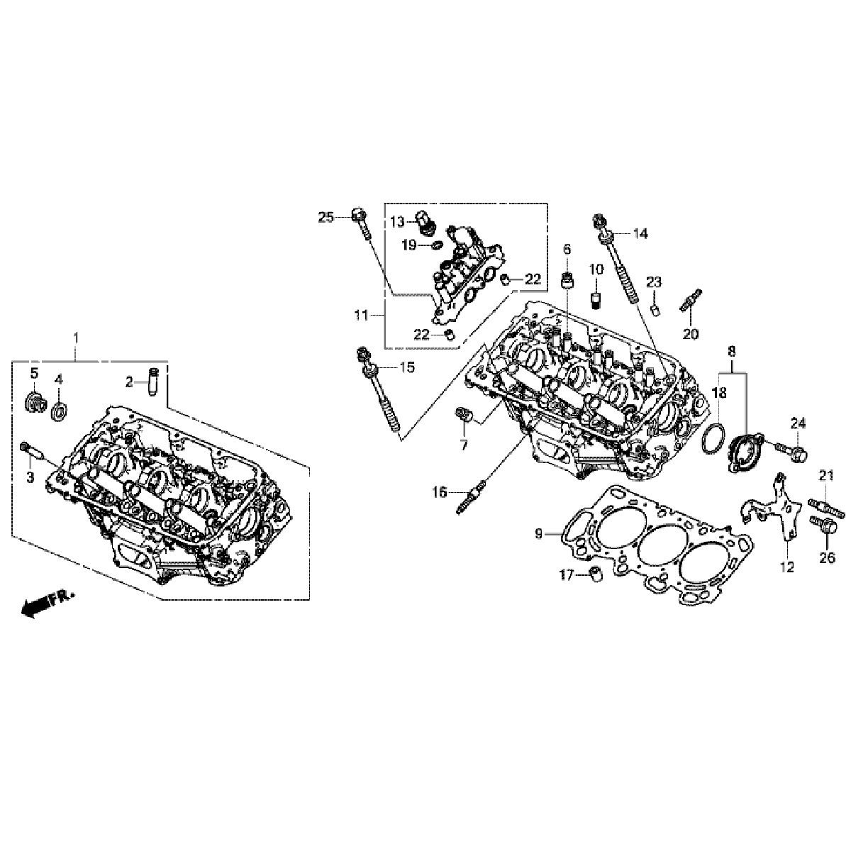 Головка передних цилиндров Honda Pilot 3 (3.0L) Головка передних цилиндров Honda Pilot 3 (3.0L)