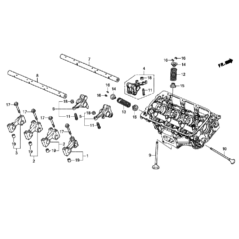 Клапана, коромысла (задн.) Honda Pilot 3 (3.0L) Клапана, коромысла (задн.) Honda Pilot 3 (3.0L)