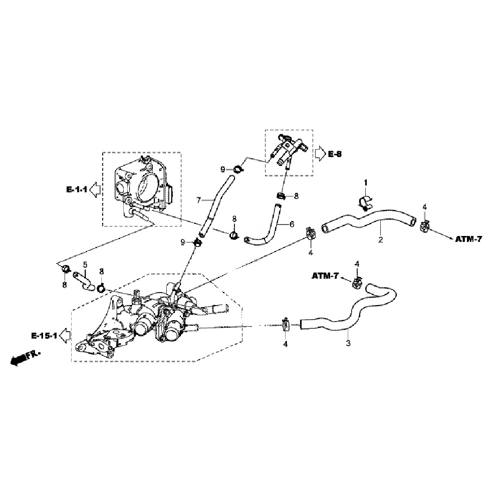 Шланги охлаждающей жидкости Honda Pilot 3 (3.0L) Шланги охлаждающей жидкости Honda Pilot 3 (3.0L)