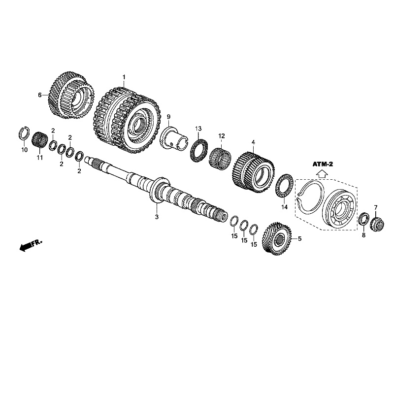 Главный вал, сцепление (3RD-6TH) (6AT) для Honda Pilot 3 Главный вал, сцепление (3RD-6TH) (6AT) для Honda Pilot 3