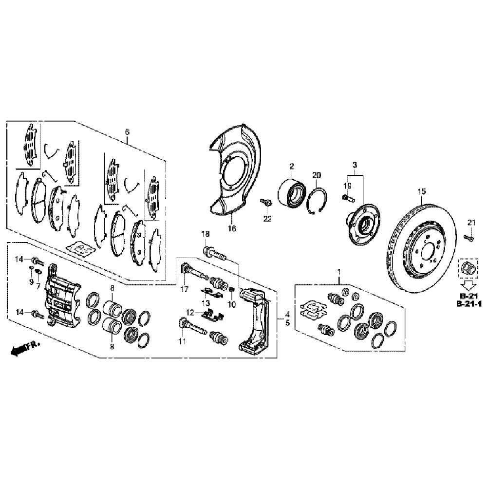 Передний тормоз Honda Pilot 3 (3.0L) Передний тормоз Honda Pilot 3 (3.0L)