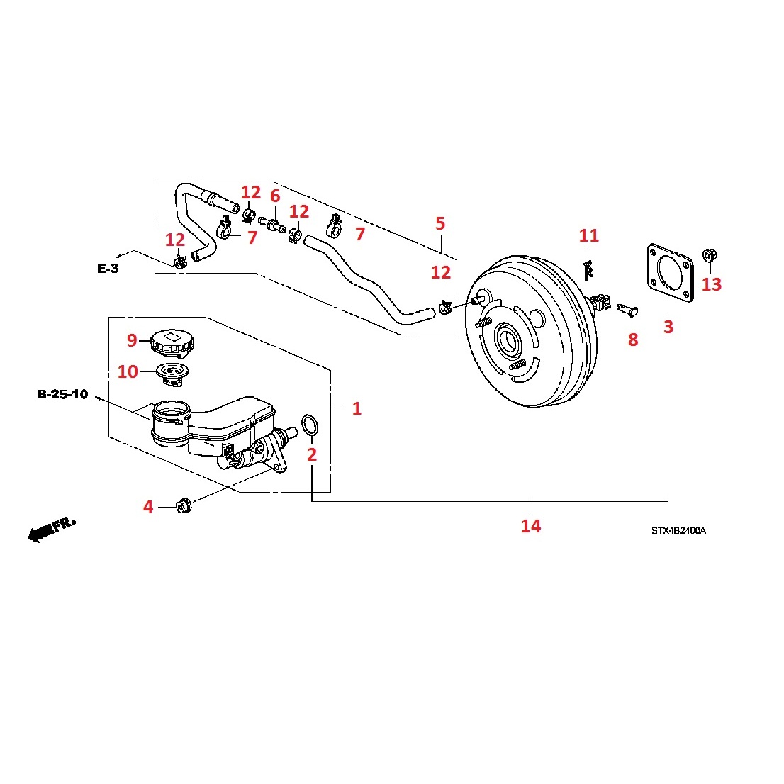 Главный тормозной цилиндр/Вакуумный усилитель для Acura MDX 2 Главный тормозной цилиндр/Вакуумный усилитель для Acura MDX 2