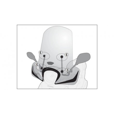 Монтажный комплект для ветрового стекла Givi / Kappa на Honda SH Mode 125 2013-2018 Монтажный комплект для ветрового стекла Givi / Kappa на Honda SH Mode 125 2013-2018