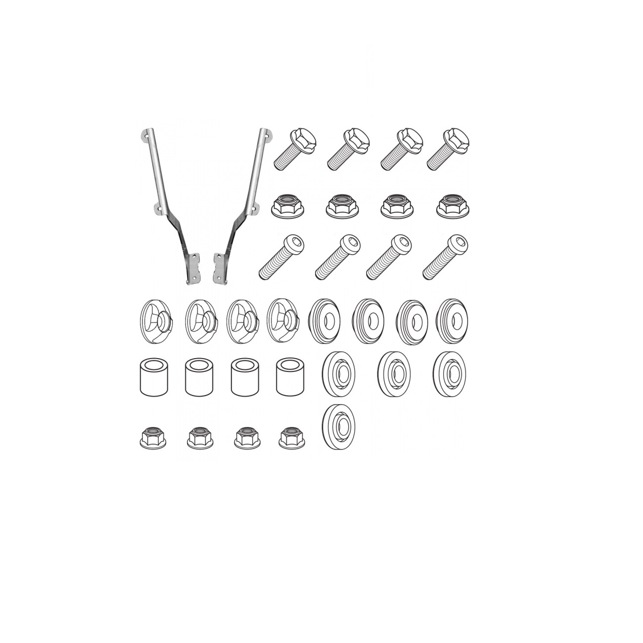 Монтажный комплект для ветрового стекла Givi / Kappa на Honda SH 125i/150i 2009-2012 Монтажный комплект для ветрового стекла Givi / Kappa на Honda SH 125i/150i 2009-2012