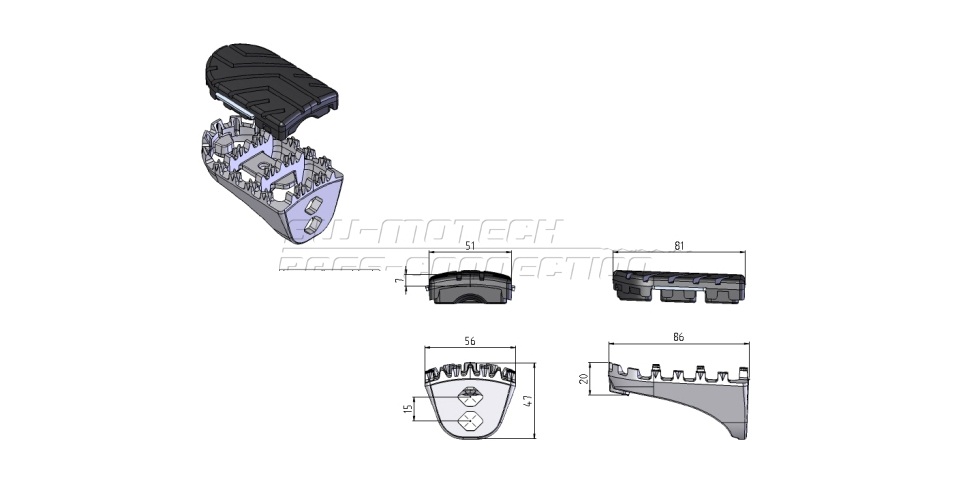 Комплект регулируемых подножек SW-Motech для мотоцикла Honda Комплект регулируемых подножек SW-Motech для мотоцикла Honda