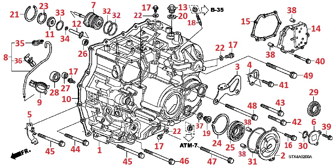 Корпус АКПП правый для Acura MDX 2 Корпус АКПП правый для Acura MDX 2