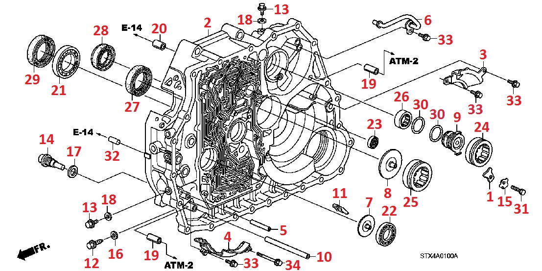 Корпус АКПП левый для Acura MDX 2 Корпус АКПП левый для Acura MDX 2