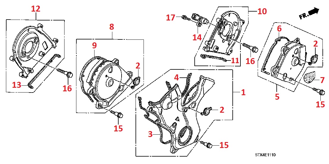 Крышка ремня ГРМ и комплектующие для Acura MDX 2 Крышка ремня ГРМ и комплектующие для Acura MDX 2