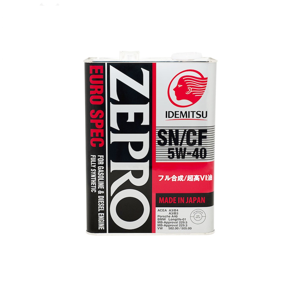 Масло моторное IDEMITSU ZEPRO EURO SPEC  5W40 SN/CF  Масло моторное IDEMITSU ZEPRO EURO SPEC  5W40 SN/CF
