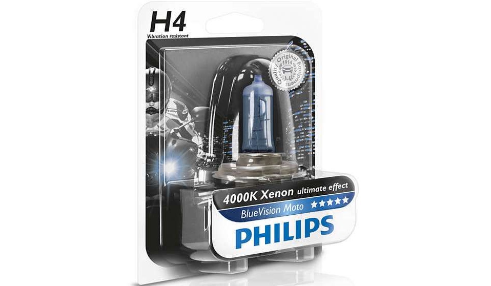 Лампа галогенная Philips BlueVision Ultra Moto 4000K Лампа галогенная Philips BlueVision Ultra Moto 4000K
