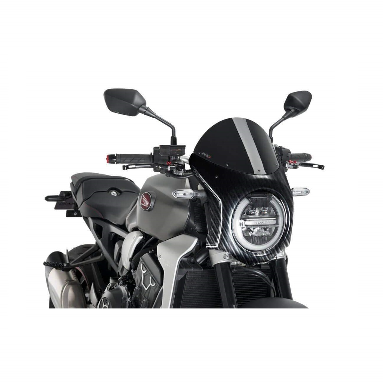 Передний обтекатель (Carbon) с ветровым стеклом Puig для Honda CB650R 2019- / CB1000R 2018- Передний обтекатель (Carbon) с ветровым стеклом Puig для Honda CB650R 2019- / CB1000R 2018-
