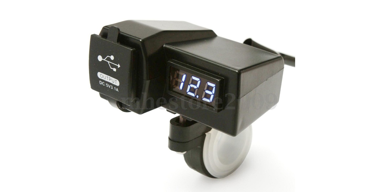 Розетка 2 USB 5V 3.1A + вольтметр для мотоцикла Honda Розетка 2 USB 5V 3.1A + вольтметр для мотоцикла Honda