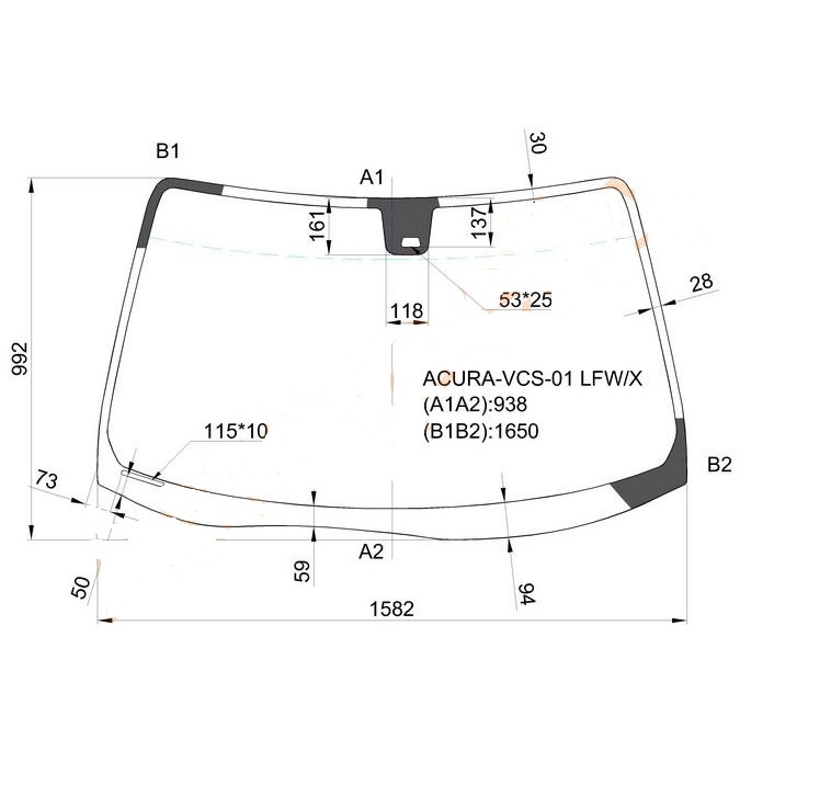 Стекло лобовое ACURA MDX 2001-2003 XYG Стекло лобовое ACURA MDX 2001-2003 XYG