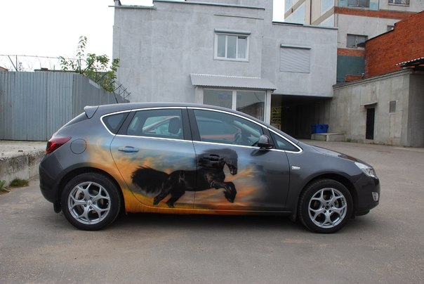 Аэрография Opel Astra  Аэрография Opel Astra