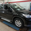 Пороги алюминиевые Brillant для Honda CR-V 4 (2012--2014 / 2015-) (серебр)