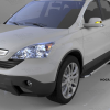Пороги алюминиевые (Brillant) Honda CR-V III (2007-2012) (черн/нерж)