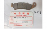 Оригинальная колодка тормозная передняя для мотоцикла HONDA 45106KS6831 (45106-KS6-831)