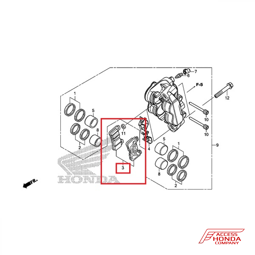 Оригинальные передние тормозные колодки для мотоцикла Honda 06455MJMD02 (06455-MJM-D02)