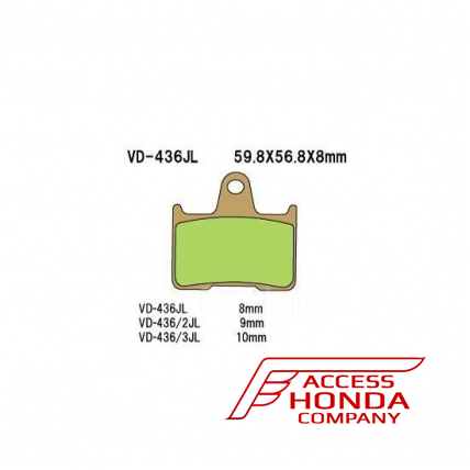 Тормозные колодки VESRAH VD 436JL для мотоциклов Honda