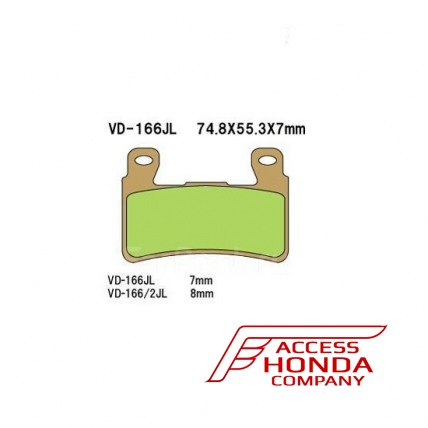 Тормозные колодки VESRAH VD 166JL для мотоциклов Honda