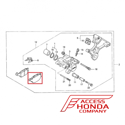 Оригинальная задняя тормозная колодка для мотоцикла HONDA 43105MV9008 (43105-MV9-008)