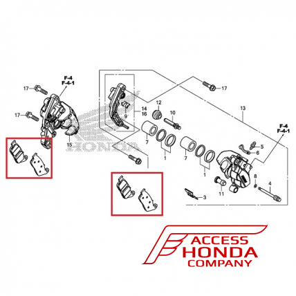 Оригинальные передние тормозные колодки для мотоцикла HONDA 06455MJED01 (06455-MJE-D01)