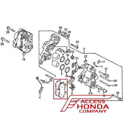 Оригинальные передние тормозные колодки для мотоцикла HONDA 45105MJ1673 (45105-MJ1-673)