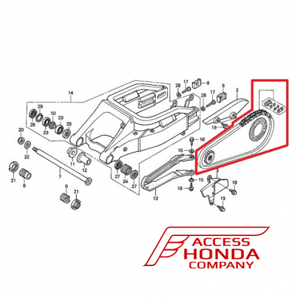 Оригинальный комплект из цепи и звёзд HONDA 06406MCFD31 (06406-MCF-D31) 