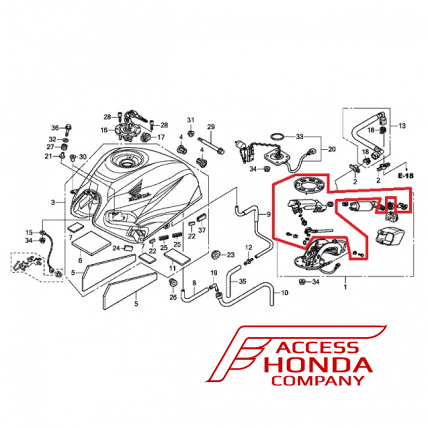 Оригинальный топливный фильтр Honda 16011MGJD01 (16011-MGJ-D01)