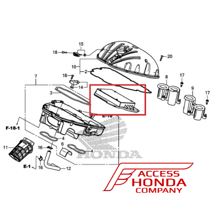 Оригинальный воздушный фильтр для мотоцикла Honda 17210MJED00 (17210-MJE-D00)