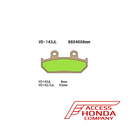Тормозные колодки VESRAH VD 143JL для мотоциклов Honda